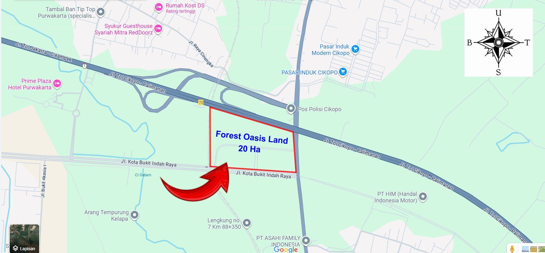 Lokasi Forest Oasis Land